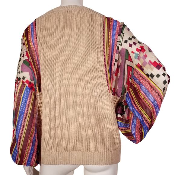 Fate Sweater | Medium | Beige Knit with Boho Balloon Sleeves - Picture 3 of 6